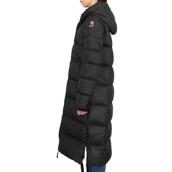 women downs jacket black padded knee-length hooded coat white duck down zipper long sleeve with pocket
women downs jacket black padded knee-length hooded coat white duck down zipper long sleeve with pocket
