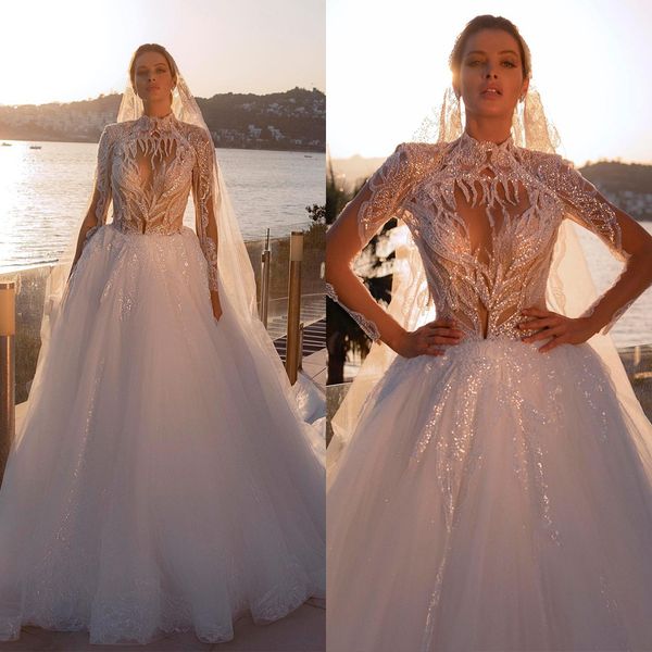 luxury ball gown wedding dresses appliques v neck halter long sleeves sparkly sequins beads lace ruffles celebrity floor length luxury brida, White
luxury ball gown wedding dresses appliques v neck halter long sleeves sparkly sequins beads lace ruffles celebrity floor length luxury brida, White