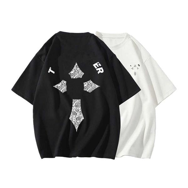 designer luxury tagkitas classic cashew flower cross letter printed short sleeved t shirts for men and women loose fashion label lovers, Black;brown
designer luxury tagkitas classic cashew flower cross letter printed short sleeved t shirts for men and women loose fashion label lovers, Black;brown