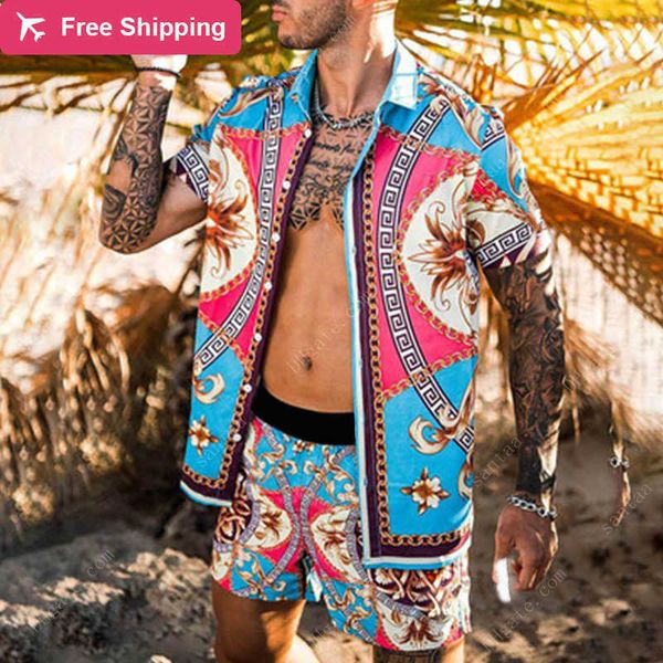 2023 tracksuits hawaiian sets print lapel short sleeve casual shirt beach shorts summer streetwear vacation suits men s-3xl, Gray
2023 tracksuits hawaiian sets print lapel short sleeve casual shirt beach shorts summer streetwear vacation suits men s-3xl, Gray