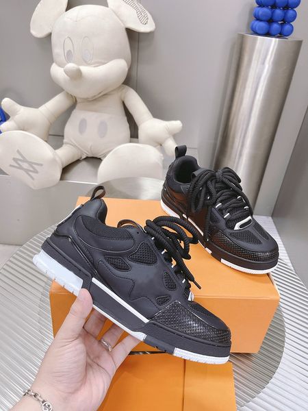 stylish men women dress skate shoes monograms double laces flower mesh calf leather suede outsole winter sneaker designer luxurys fashion la, Black
stylish men women dress skate shoes monograms double laces flower mesh calf leather suede outsole winter sneaker designer luxurys fashion la, Black