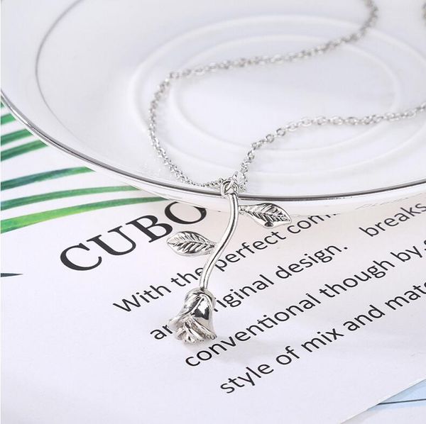 2022 new pendant necklaces design creative drop red rose valentine's day gift to his girlfriend, Silver
2022 new pendant necklaces design creative drop red rose valentine's day gift to his girlfriend, Silver