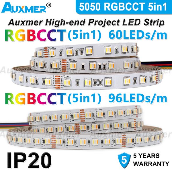 auxmer 5050 rgbcct led strip lights 60 or 96leds/m 5in1 ip20 led strips cct 2400k-6500k adjustable temperature ktv diy
auxmer 5050 rgbcct led strip lights 60 or 96leds/m 5in1 ip20 led strips cct 2400k-6500k adjustable temperature ktv diy