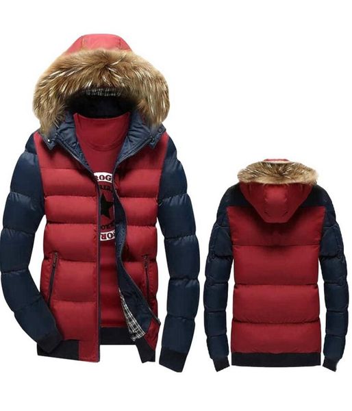 winter warm coat men casual fur hooded cotton padding parka mens brand windproof patchwork windbreaker jackets male overcoat5304038, Black 
winter warm coat men casual fur hooded cotton padding parka mens brand windproof patchwork windbreaker jackets male overcoat5304038, Black