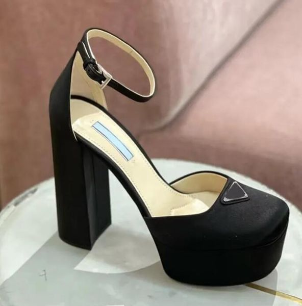 summer luxury designer satin sandals designer triangular buckle decoration chunky heels womens shoes 13cm high heeled leather sole platform, Black
summer luxury designer satin sandals designer triangular buckle decoration chunky heels womens shoes 13cm high heeled leather sole platform, Black
