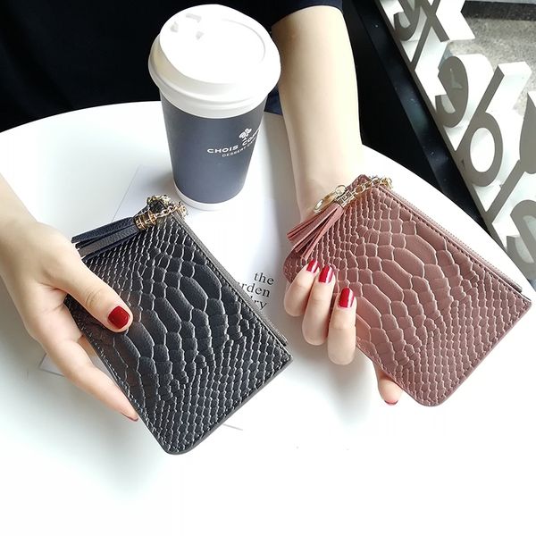 designer women's purse serpentine leather simple zipper coin purse ultra-thin, Red;black
designer women's purse serpentine leather simple zipper coin purse ultra-thin, Red;black
