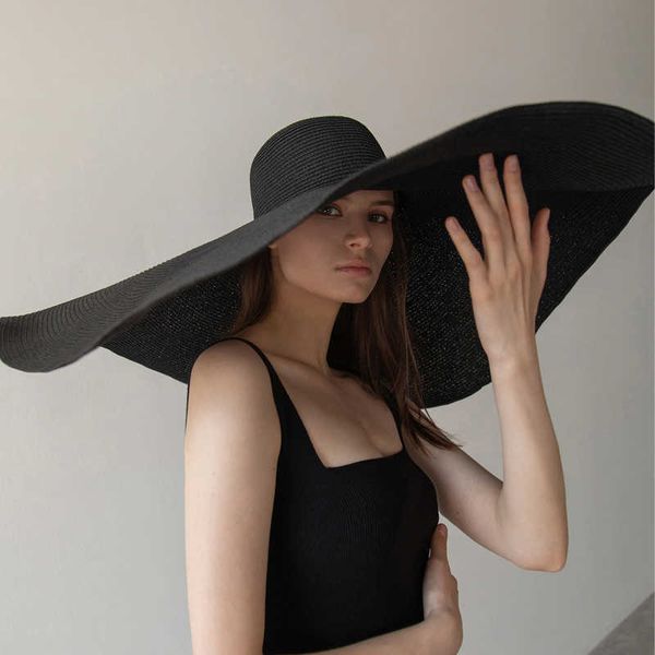 beanie/skull caps 70cm oversized wide brim sun hat travel large uv protection beach straw hats women's summer floppy foldable chapeaux, Blue;gray
beanie/skull caps 70cm oversized wide brim sun hat travel large uv protection beach straw hats women's summer floppy foldable chapeaux, Blue;gray