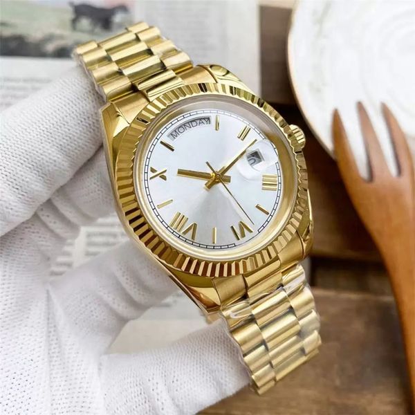 with box papers high-quality watch new version yellow gold bezel 41mm dial automatic fashion men's watch gd wristwatch 2023, Slivery;brown
with box papers high-quality watch new version yellow gold bezel 41mm dial automatic fashion men's watch gd wristwatch 2023, Slivery;brown