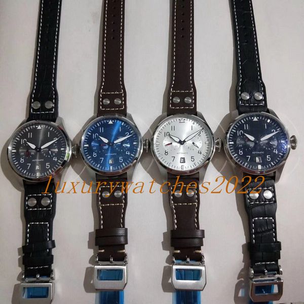 new men's watch 46mm black dial ref.501012 automatic mechanical asia movement date week luminous sport mens watches leather factory wri, Slivery;brown
new men's watch 46mm black dial ref.501012 automatic mechanical asia movement date week luminous sport mens watches leather factory wri, Slivery;brown