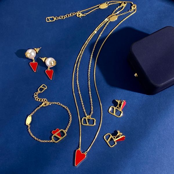 fashion double layer necklace v letter red love bracelet pearl earring lady jewelry sets women wedding birthday party gifts vlts1--01, Black
fashion double layer necklace v letter red love bracelet pearl earring lady jewelry sets women wedding birthday party gifts vlts1--01, Black