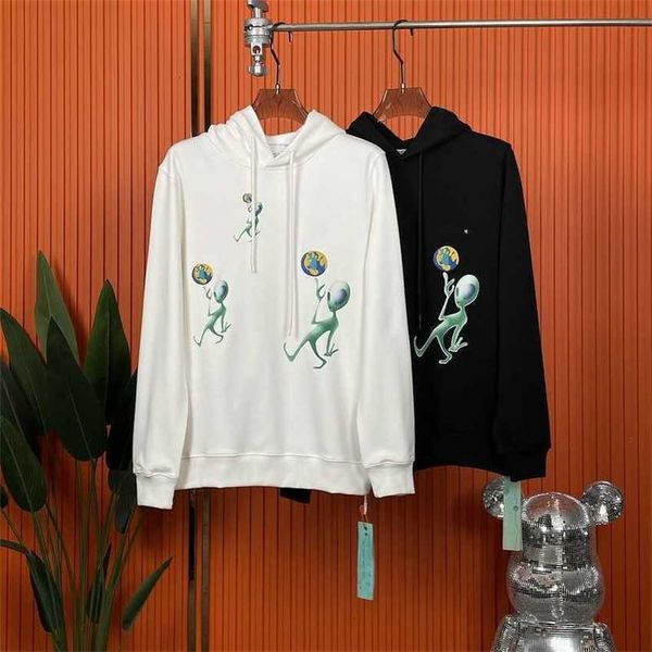 designer jacket autumn and winter offs high version hoodie sweatshirt men women's new alien earth print long loose, Black;brown
designer jacket autumn and winter offs high version hoodie sweatshirt men women's new alien earth print long loose, Black;brown