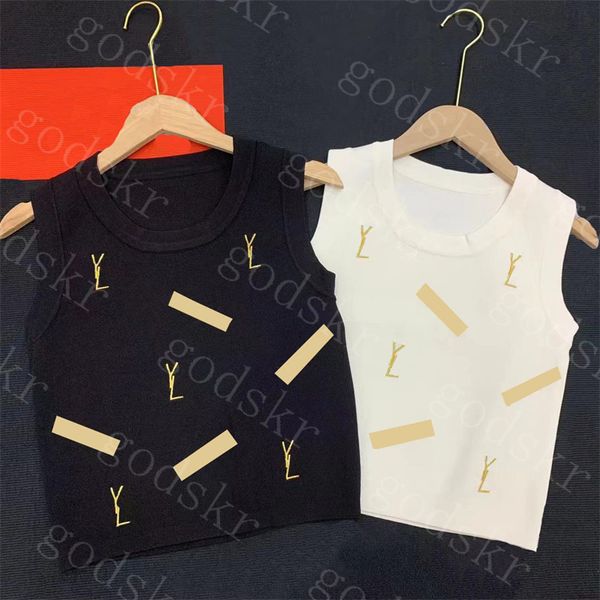 gold embroidery tank womens letter fashion corpped sleeveless knitted sweater for women, White
gold embroidery tank womens letter fashion corpped sleeveless knitted sweater for women, White