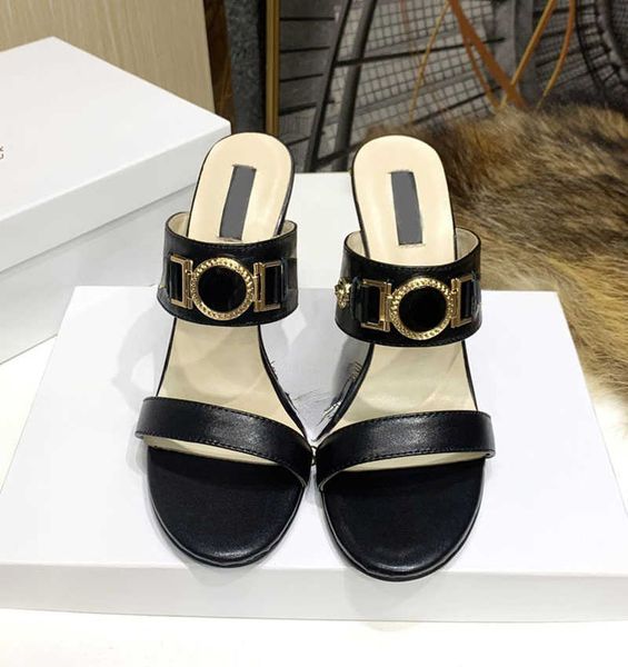 shoes medusa super high thin heels summer new versatile sandals women's wear slippers trend, Black
shoes medusa super high thin heels summer new versatile sandals women's wear slippers trend, Black