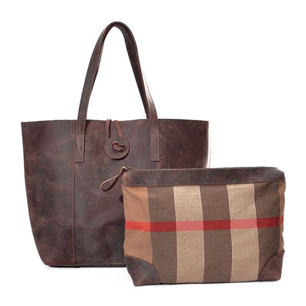 new fashion large capacity dark brown tote shoulder vintage genuine leather bag ladies handbag sets woman designer bags
new fashion large capacity dark brown tote shoulder vintage genuine leather bag ladies handbag sets woman designer bags