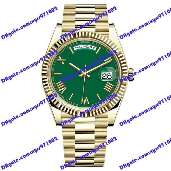 high-quality green men's watch 2813 automatic mechanical watch 228238 40mm rome dial gold stainless steel wristwatch calendar display 2, Slivery;brown
high-quality green men's watch 2813 automatic mechanical watch 228238 40mm rome dial gold stainless steel wristwatch calendar display 2, Slivery;brown