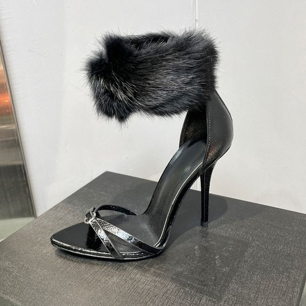 the latest designer mink thin sandals luxury leather women's fashion dress high heel shoes pointed .5cm back zipper formal party dinn, Black
the latest designer mink thin sandals luxury leather women's fashion dress high heel shoes pointed .5cm back zipper formal party dinn, Black