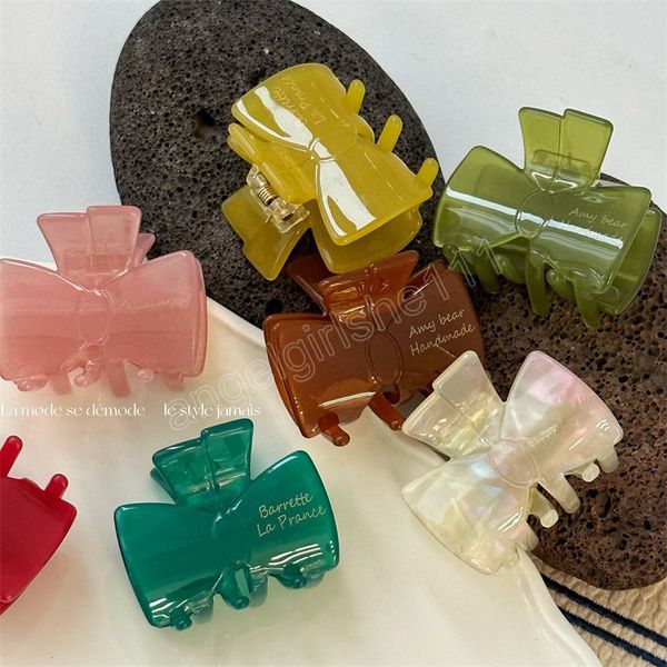 women small jelly color bow acetate barrettes hair claws girls hair accessories headwear hairgrip ornaments, Slivery;white
women small jelly color bow acetate barrettes hair claws girls hair accessories headwear hairgrip ornaments, Slivery;white