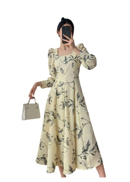 casual dresses printed dress fashion square neck long sleeve slim spring and summer new big skirt women's clothing, Black;gray
casual dresses printed dress fashion square neck long sleeve slim spring and summer new big skirt women's clothing, Black;gray