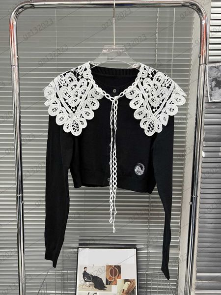 womens sweaters detachable lace doll collar decoration short knit sweater button open long sleeves fashion knitwear designer brand women clo, White;black
womens sweaters detachable lace doll collar decoration short knit sweater button open long sleeves fashion knitwear designer brand women clo, White;black