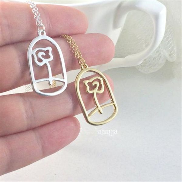 enchanted rose in terrarium pendant necklace le petit little prince blooming flower symbol necklace, Silver
enchanted rose in terrarium pendant necklace le petit little prince blooming flower symbol necklace, Silver