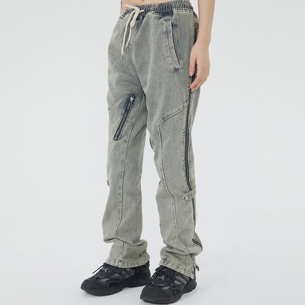 pants side zipper washed jeans for men high street straight casual denim pants hip hop trousers, Black;brown
pants side zipper washed jeans for men high street straight casual denim pants hip hop trousers, Black;brown