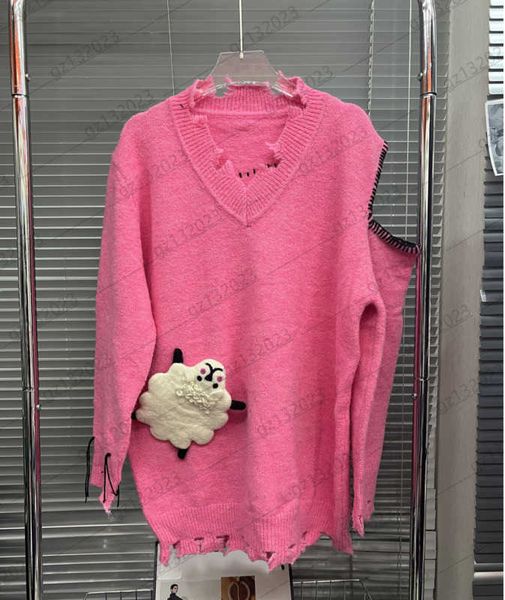 womens sweaters doll lamb back contrast color line decoration v-neck splits pullover knit sweater left shoulder hollow design fashion knitwe, White;black
womens sweaters doll lamb back contrast color line decoration v-neck splits pullover knit sweater left shoulder hollow design fashion knitwe, White;black