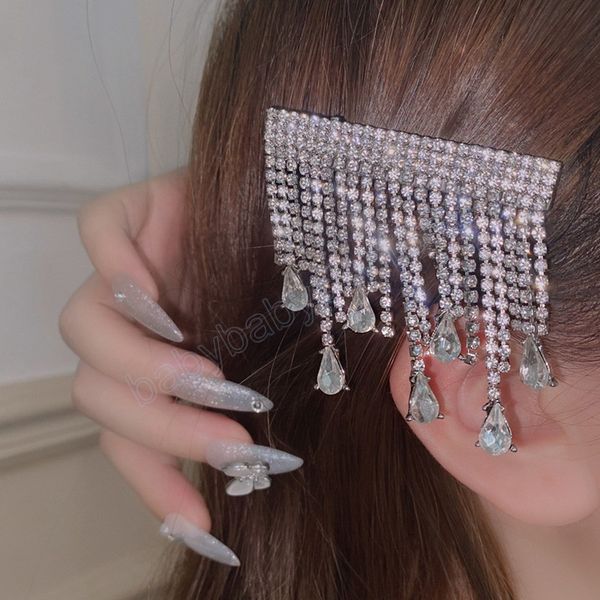 luxury shining rhinestones tassels hairpins for women elegant crystal hair clip barrettes fashion hair accessories, Slivery;white
luxury shining rhinestones tassels hairpins for women elegant crystal hair clip barrettes fashion hair accessories, Slivery;white