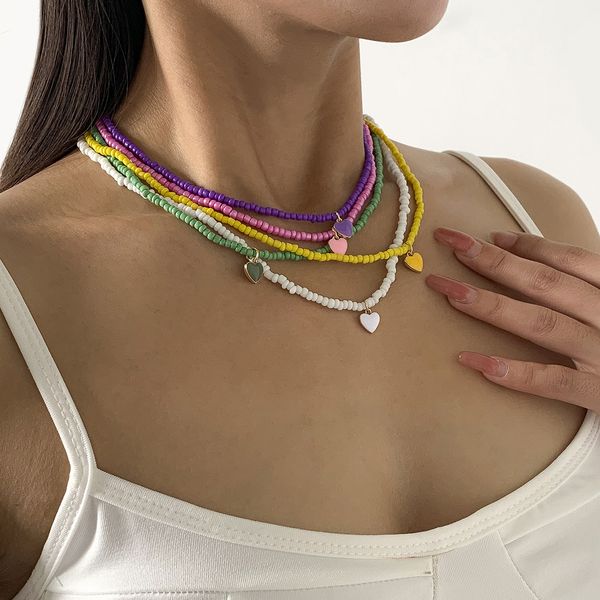 colorful enamel small heart necklace choker jewelry beads chain bohemian statement collar necklaces, Golden;silver
colorful enamel small heart necklace choker jewelry beads chain bohemian statement collar necklaces, Golden;silver