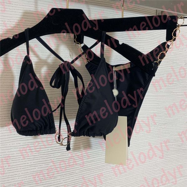women bikini set chain thong bra swimwear seaside beach swimsuit party bathing suit, Black
women bikini set chain thong bra swimwear seaside beach swimsuit party bathing suit, Black