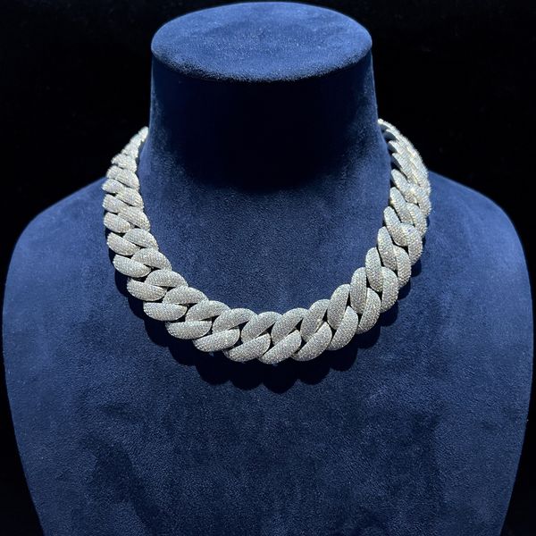 exclusive custom hand-set diamond necklace 20mm 6-row diamond miami cuban chain 925 sterling silver electroplated base accepted custom, Black
exclusive custom hand-set diamond necklace 20mm 6-row diamond miami cuban chain 925 sterling silver electroplated base accepted custom, Black