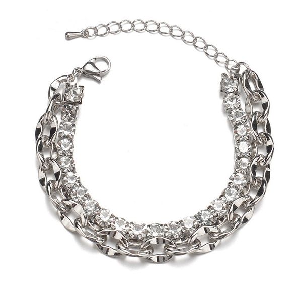 personalized light luxury diamond encrusted double deck clasped bracelet h bangle channel jewelry designer bracelets men charms chain for wo, Golden;silver 
personalized light luxury diamond encrusted double deck clasped bracelet h bangle channel jewelry designer bracelets men charms chain for wo, Golden;silver