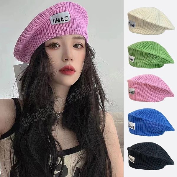 women knitted berets fashion solid color autumn winter keep warm hats female elegent vintage casual cap new french street berets, Blue;gray
women knitted berets fashion solid color autumn winter keep warm hats female elegent vintage casual cap new french street berets, Blue;gray