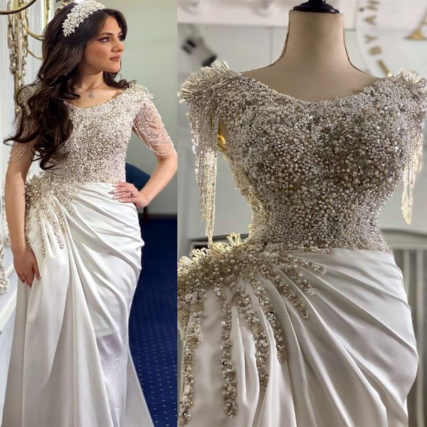2023 arabic aso ebi mermaid luxurious wedding dress beaded pearls sequins satin bridal gowns dresses zj755, White
2023 arabic aso ebi mermaid luxurious wedding dress beaded pearls sequins satin bridal gowns dresses zj755, White