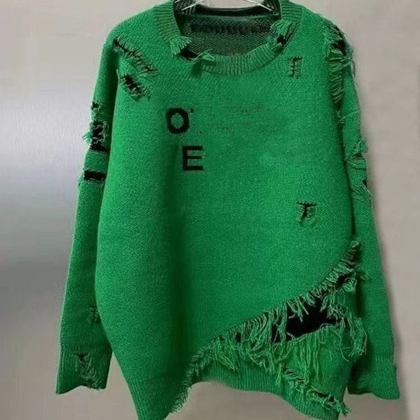 stylish women's sweater vintage green knit sweater ripped out letter jacquard loose white long-sleeved top, White;black
stylish women's sweater vintage green knit sweater ripped out letter jacquard loose white long-sleeved top, White;black