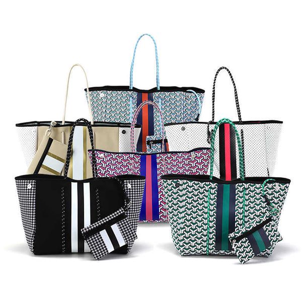 custom designer fashion handbag 2022 selling perforate neoprene beach bag for women's tote bags
custom designer fashion handbag 2022 selling perforate neoprene beach bag for women's tote bags