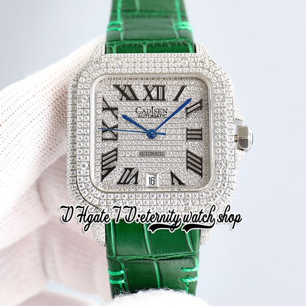 twf tw0009 m8215 automatic mens watch 40mm iced out diamond bezel paved diamonds dial black roman markers leather strap super edition eterni, Slivery;brown
twf tw0009 m8215 automatic mens watch 40mm iced out diamond bezel paved diamonds dial black roman markers leather strap super edition eterni, Slivery;brown
