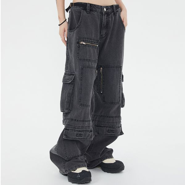 multi-pocket washed wide leg men's jeans pants streetwear casual oversized denim trousers, Black;brown
multi-pocket washed wide leg men's jeans pants streetwear casual oversized denim trousers, Black;brown