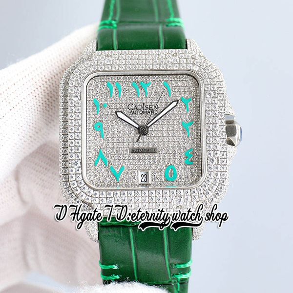 twf tw0009 m8215 automatic mens watch 40mm iced out diamond bezel paved diamonds dial green arabic markers leather strap super edition etern, Slivery;brown
twf tw0009 m8215 automatic mens watch 40mm iced out diamond bezel paved diamonds dial green arabic markers leather strap super edition etern, Slivery;brown