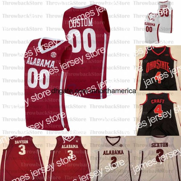 Image of College Basketball Wears Custom Alabama Crimson Tide Basketball Jerseys Jahvon Quinerly John Petty Jr. Joshua Primo Alex Tchikou Reese
