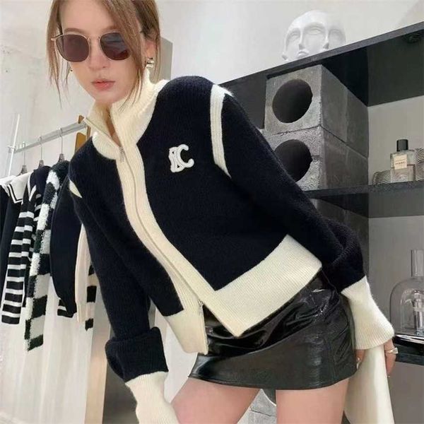 women's sweaters designer high version sweaters cardigan woman black and white color contrast zipper short coat for women in autumn swe, White;black
women's sweaters designer high version sweaters cardigan woman black and white color contrast zipper short coat for women in autumn swe, White;black