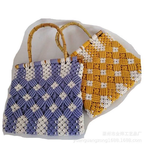 cotton rope woven rhombic straw bag bamboo knot handle portable women2022 spring fashion new style
cotton rope woven rhombic straw bag bamboo knot handle portable women2022 spring fashion new style
