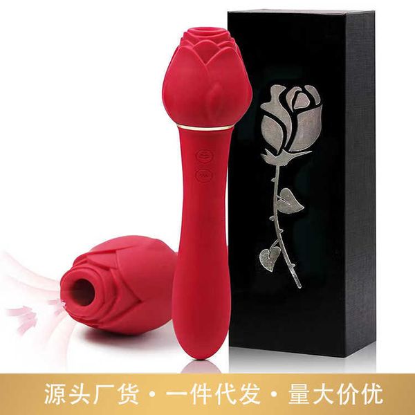 

sex toy massager New female handle Rose sucking tongue licking multi-function vibrator Masturbation massage stick