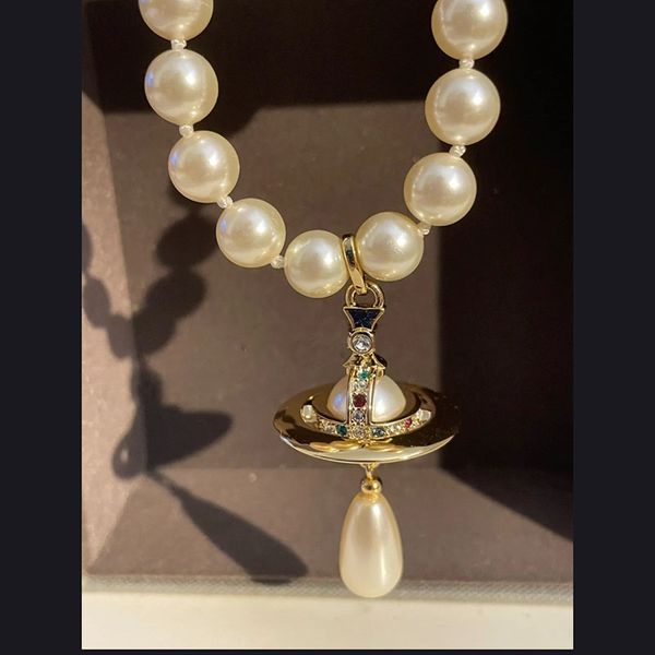 luxury fashion drop pearl necklace pendant designer jewelry stereoscopic saturn necklace retro style, Silver
luxury fashion drop pearl necklace pendant designer jewelry stereoscopic saturn necklace retro style, Silver