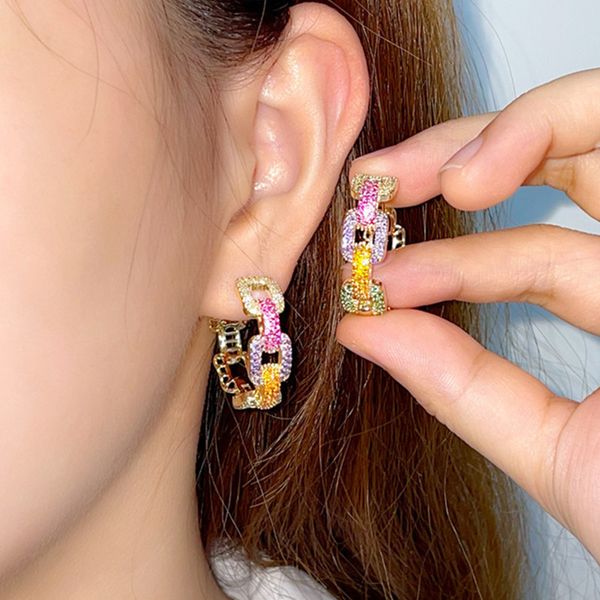 luxurious gold cuba link diamond designer hoop earring for woman party colorful aaa cubic zirconia copper circle fashion womens earrings hip, Golden;silver
luxurious gold cuba link diamond designer hoop earring for woman party colorful aaa cubic zirconia copper circle fashion womens earrings hip, Golden;silver