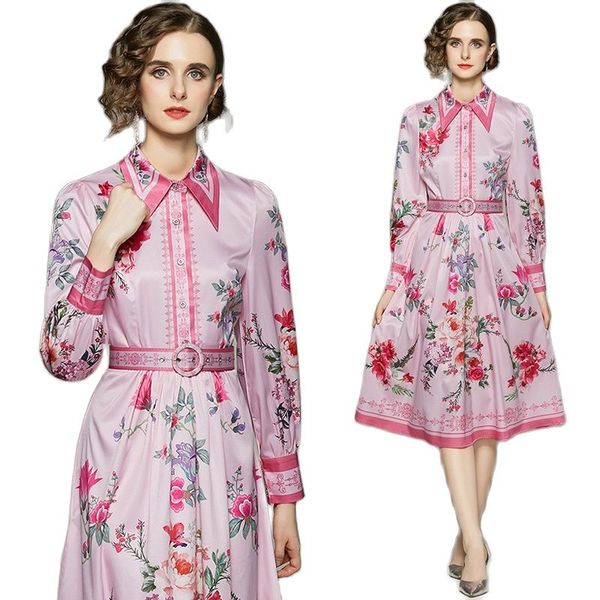 elegant pink printed midi belted midi dress long sleeve 2022 runway women fashion casual button shirt dresses stylish a-line ladies office p, Black;gray
elegant pink printed midi belted midi dress long sleeve 2022 runway women fashion casual button shirt dresses stylish a-line ladies office p, Black;gray