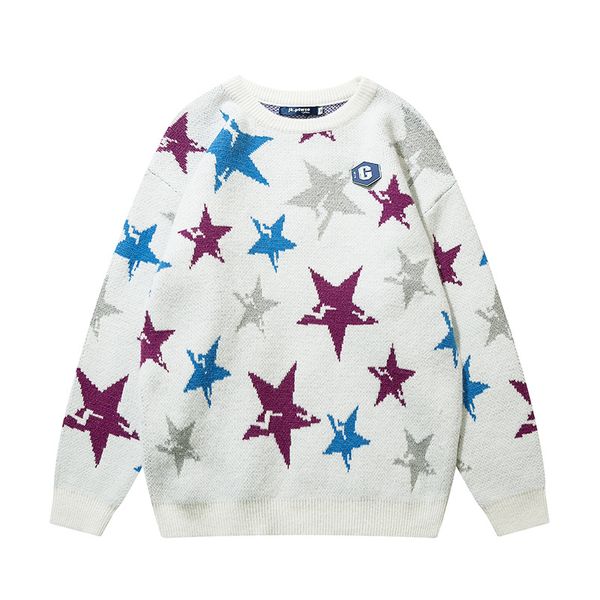 vintage sweater men 90s streetwear hip hop knitted retro stars pullover jumpers 2023 autumn harajuku fashion casual sweater y2k, White;black
vintage sweater men 90s streetwear hip hop knitted retro stars pullover jumpers 2023 autumn harajuku fashion casual sweater y2k, White;black