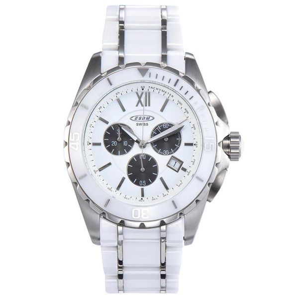 new men quartz watch white ceramic twotone stainless steel back dial silver hands chronograph24426135188, Slivery;brown
new men quartz watch white ceramic twotone stainless steel back dial silver hands chronograph24426135188, Slivery;brown