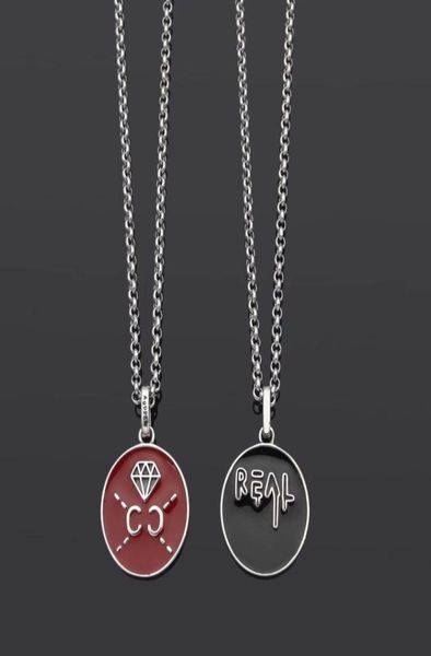 europe america retro style men lady women brass silver plated lovers long necklace with black red enamel engraved pattern letter r7764564
europe america retro style men lady women brass silver plated lovers long necklace with black red enamel engraved pattern letter r7764564