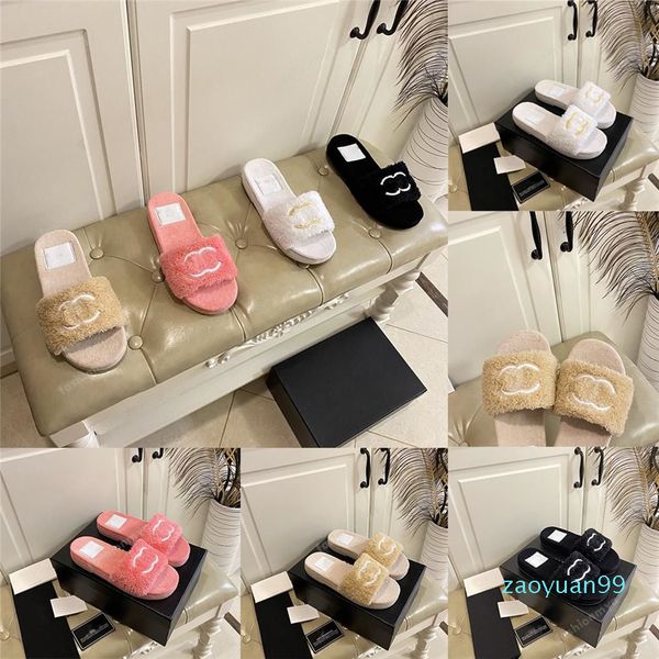 slipper women designer wool slippers fur ladies classic calfskin sandal fashion luxury sandal winter fall plush casual shoes with box, Black
slipper women designer wool slippers fur ladies classic calfskin sandal fashion luxury sandal winter fall plush casual shoes with box, Black