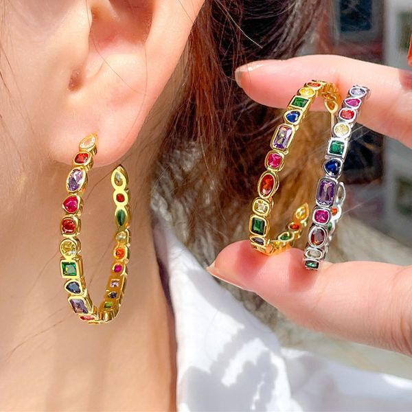 luxury aaa cubic zirconia gold designer hoop earring for woman colorful diamond heart round square 925 silver post big earrings fashion wome, Golden;silver
luxury aaa cubic zirconia gold designer hoop earring for woman colorful diamond heart round square 925 silver post big earrings fashion wome, Golden;silver